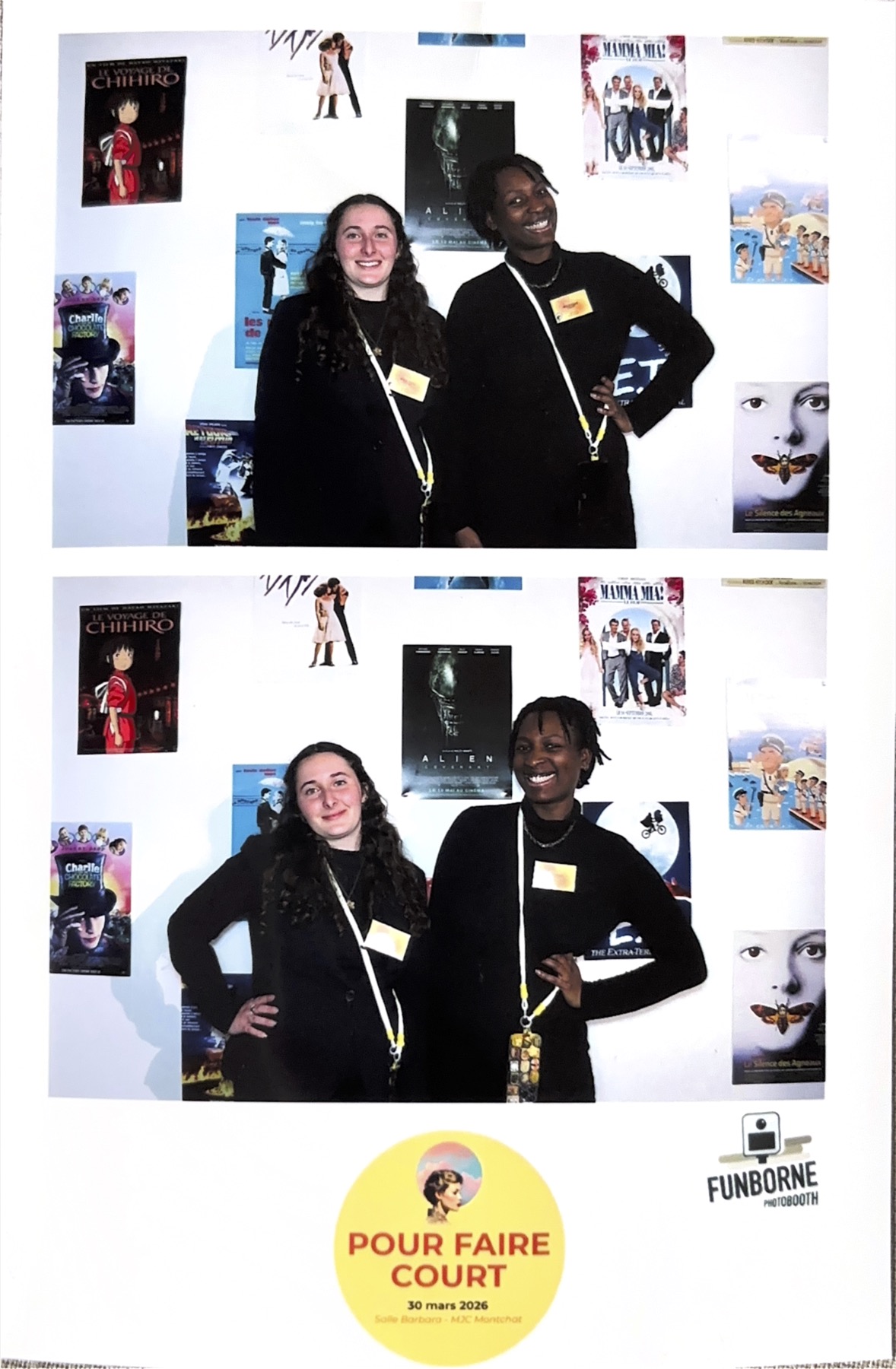 Maëli Fernandez with Jeffnie Verderi, co-lead of the artistic team, on site on the evening of the festival.